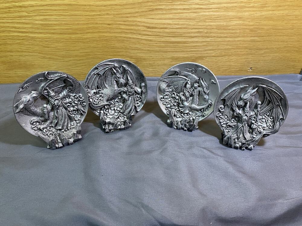 Fire Breathing Dragon Wizards Figurine Imaginarium Galleries Fantasy Lot Of 4
